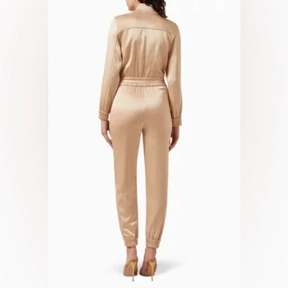 ALICE + OLIVIA Levi Jumpsuit in Satin Jersey, NWT MSRP $595 - Picture 5 of 5
